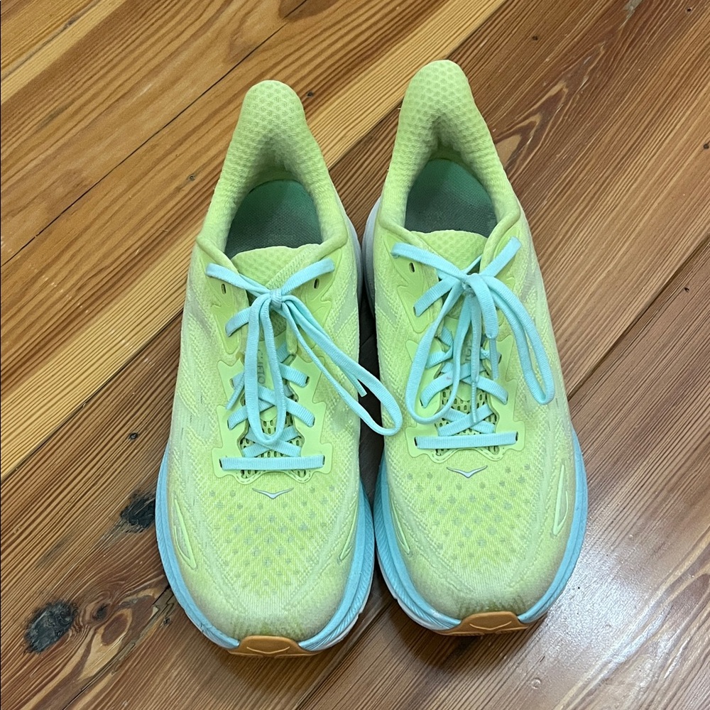 Hoka Lightweight Running Shoes in Lime and Light Blue - Picture 5 of 8